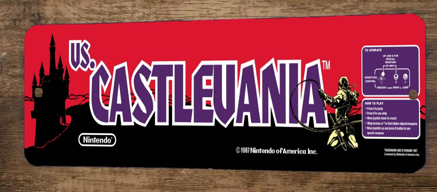 Vs Castlevania Arcade 4x12 Metal Wall Video Game Marquee Banner Sign