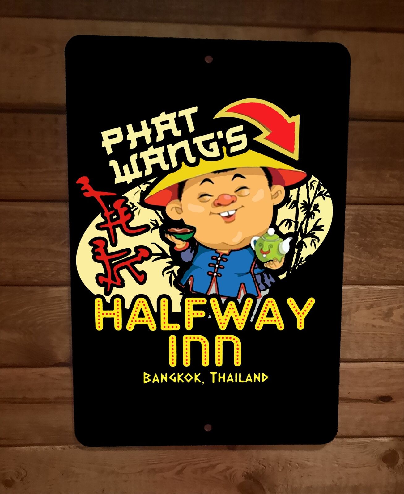 Phat Wangs halfway Inn Bangkok Thailand 8x12 Metal Wall Sign