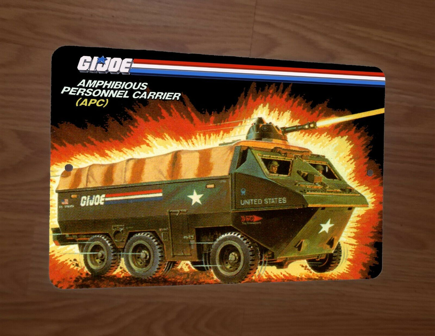 APC Amphibious Personnel Carrier GI Joe Artwork 8x12 Metal Wall Sign