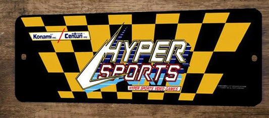 Hyper Sports Arcade 4x12 Metal Wall Video Game Marquee Banner Sign