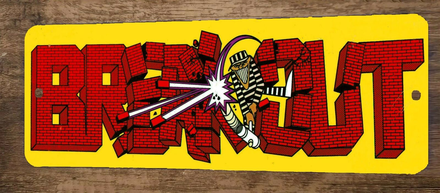 Breakout Arcade Video Game 4x12 Metal Wall Sign Marquee Banner Poster