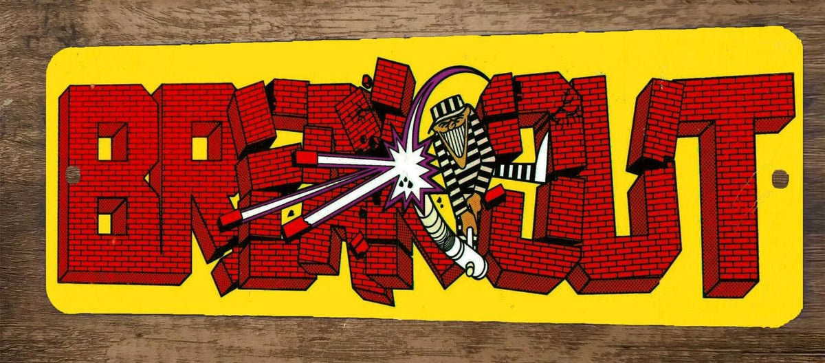 Breakout Arcade Video Game 4x12 Metal Wall Sign Marquee Banner Poster