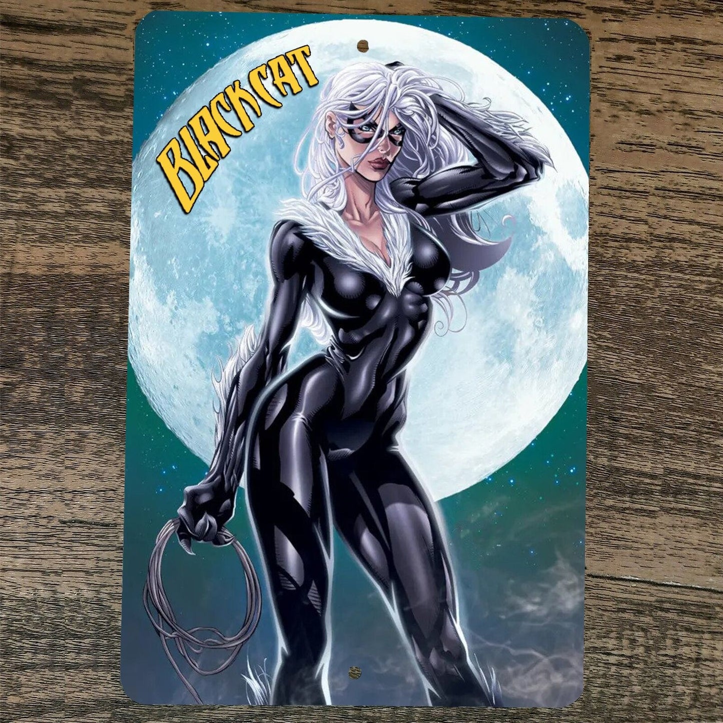Black Cat 8x12 Metal Wall Sign Cartoon Comic Poster