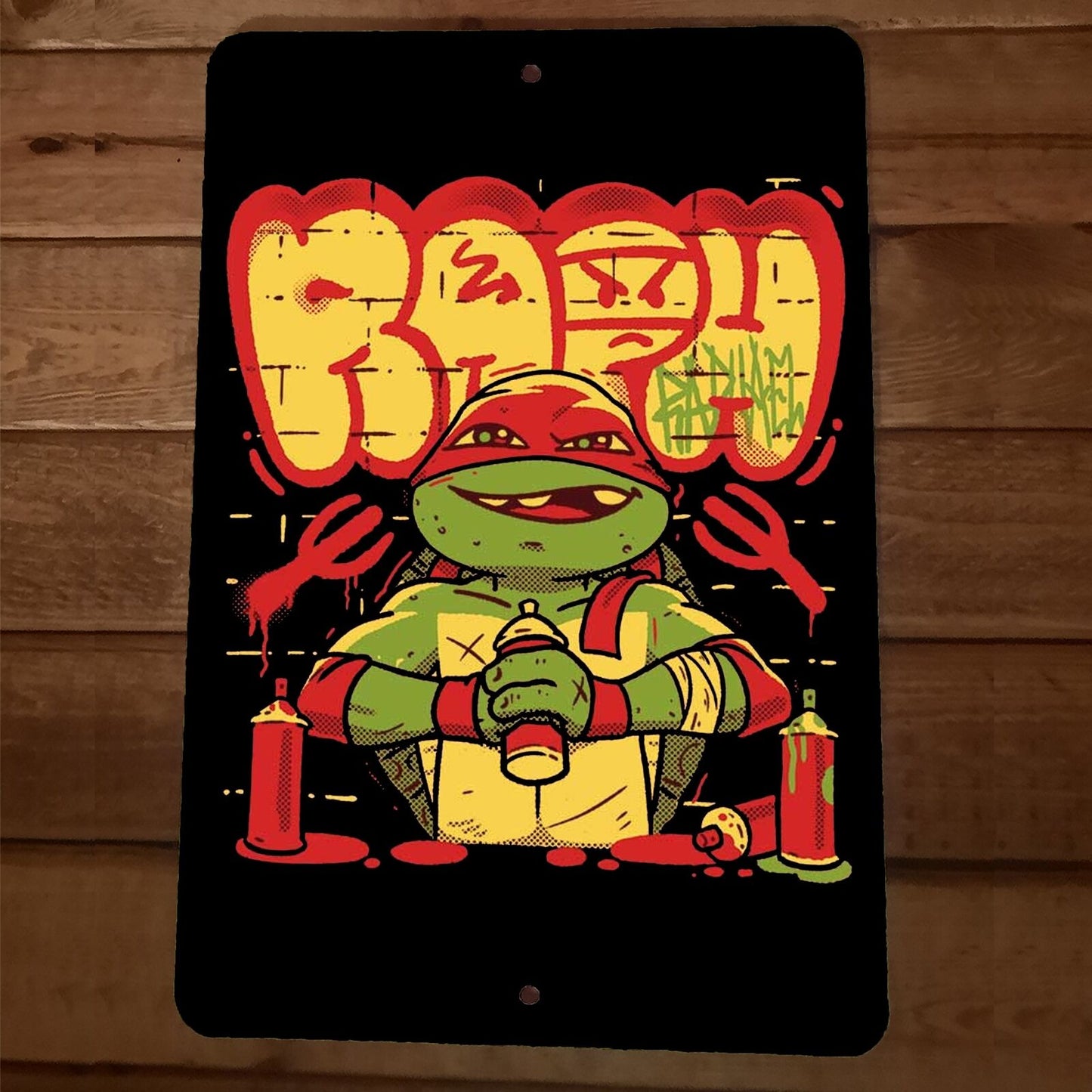 The Raph Graffiti 8x12 Metal Wall TMNT Sign Raphael