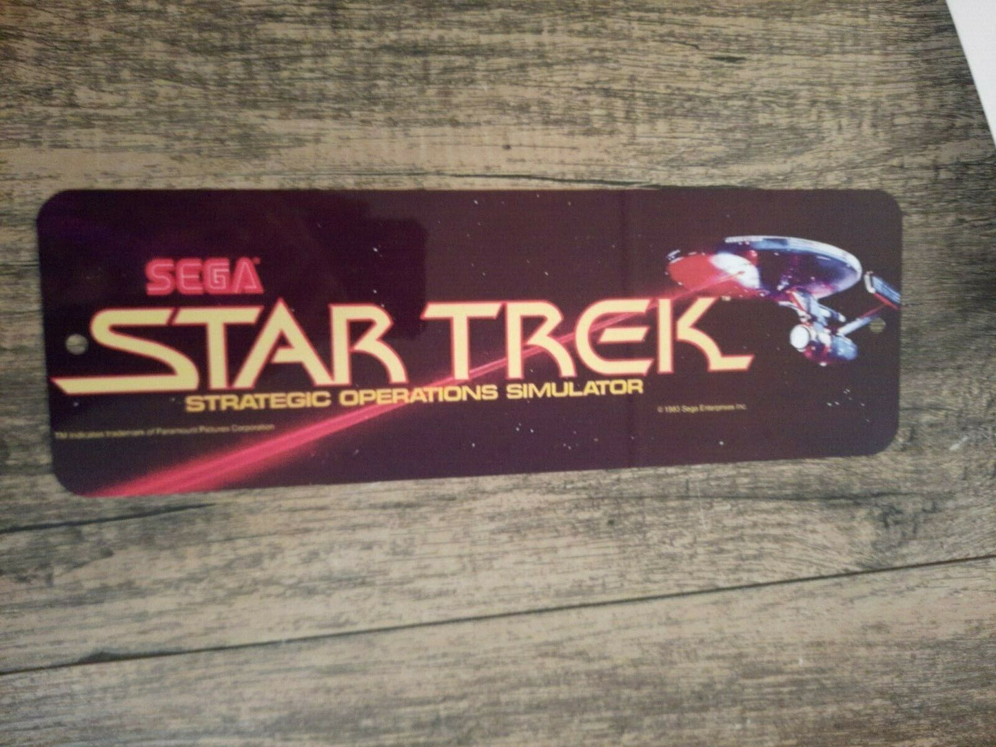 STAR TREK Strategic Operations Simulator Arcade Marquee 4x12 Metal Wall Sign