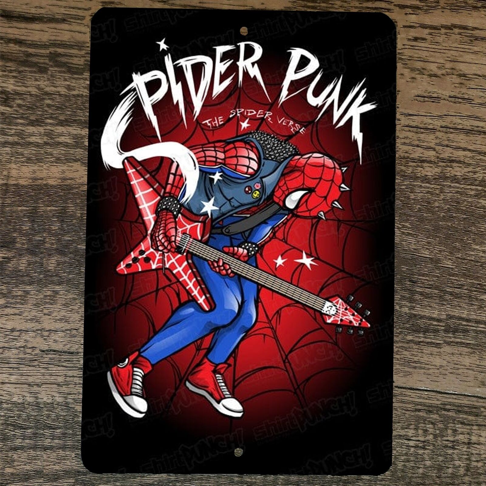 Spider Metal Sign 