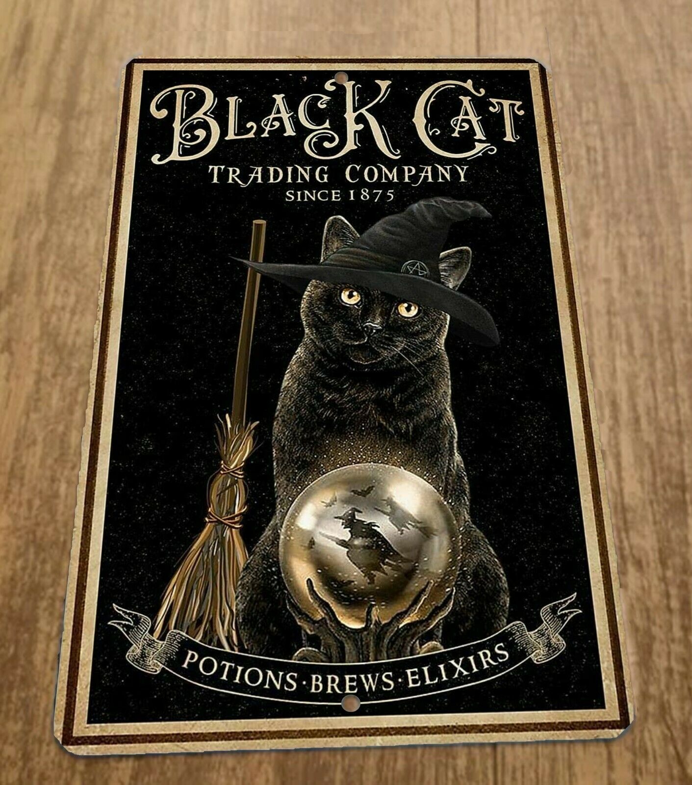 Black Cat Trading Company Vintage Style Ad 8x12 Metal Wall Sign Animals Witches