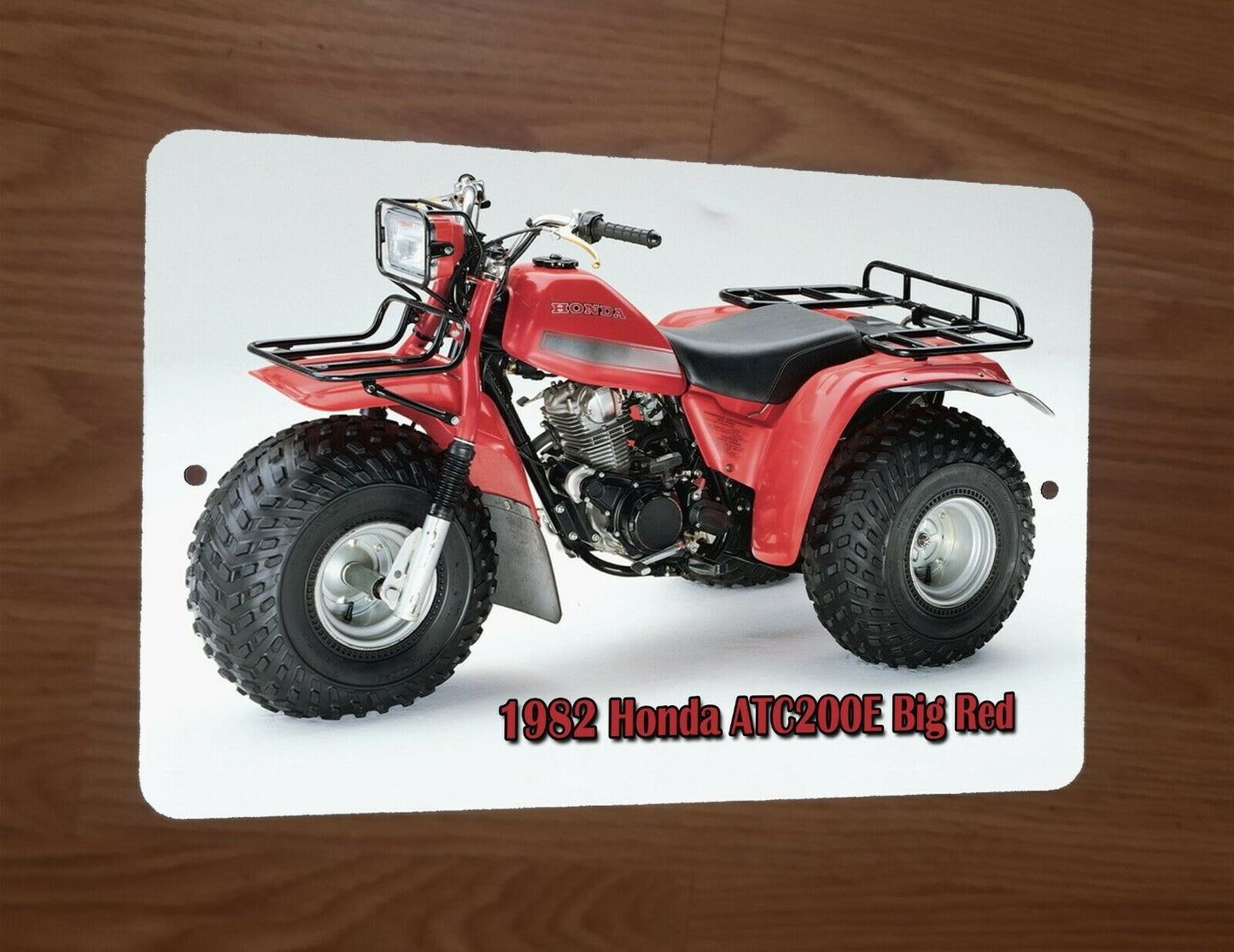 1982 Honda ATC200E Big Red Bike 3 Wheeler ATV 8x12 Metal Wall Sign Garage Poster