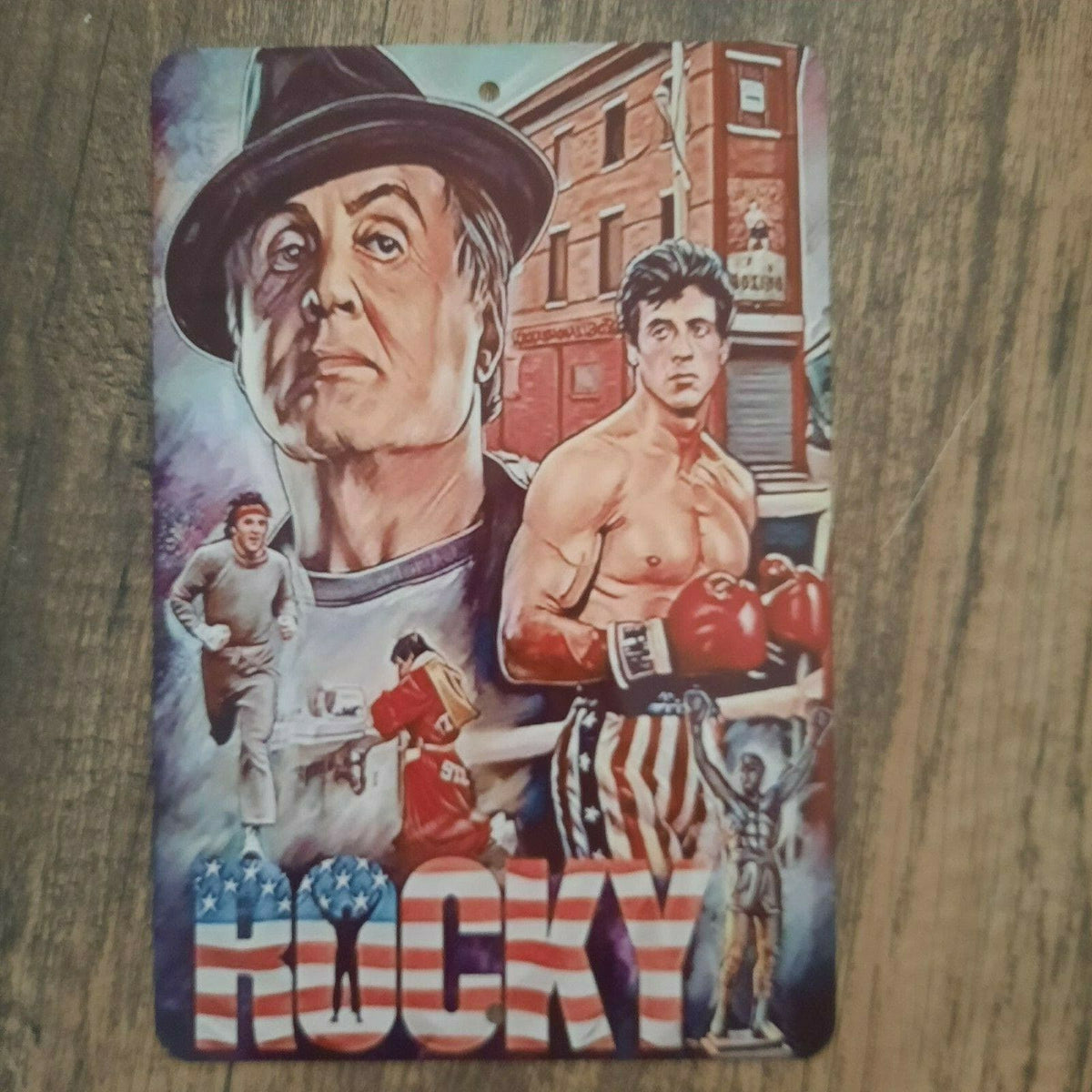 Sylvester Stallone Rocky Artwork 8x12 Metal Wall Sign - Boxing Movie Memorabilia