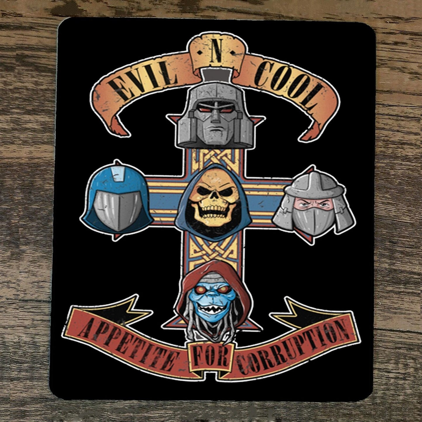 Mouse Pad Evil n Cool Appetite for Corruption 80s Cartoon Villains