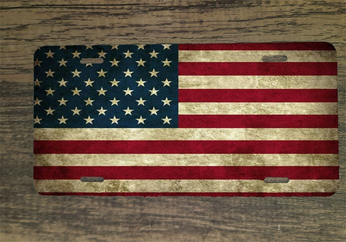 Rustic American Flag 6x12 Mountable Novelty License Plate Frame