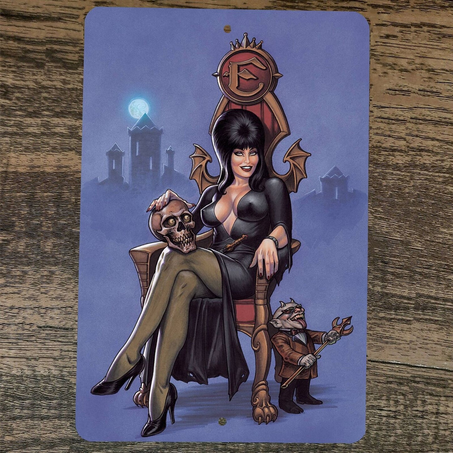 Queen Elvira Mistress of the Dark 8x12 Metal Wall Sign Cartoon Poster