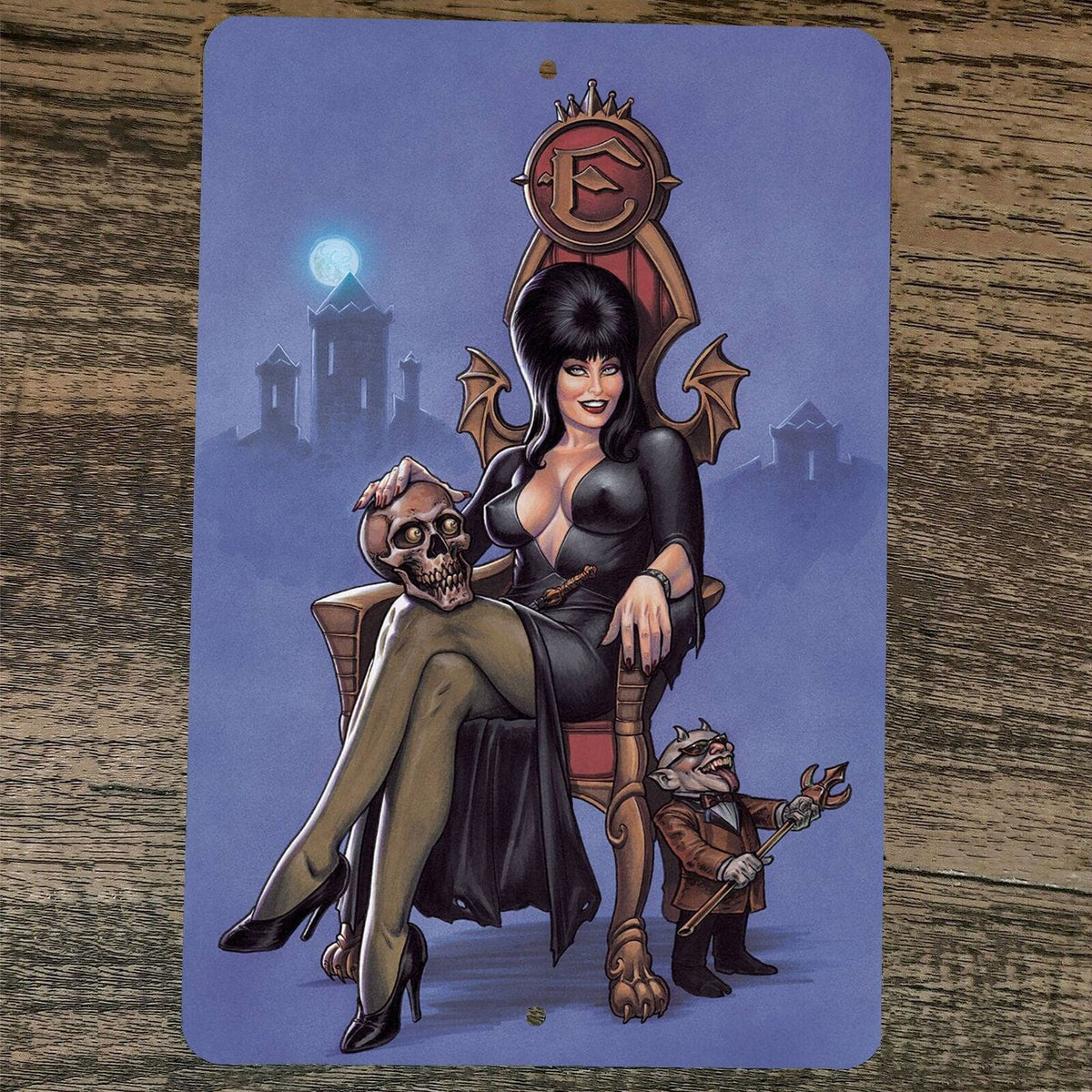 Queen Elvira Mistress of the Dark 8x12 Metal Wall Sign Cartoon Poster