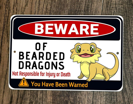 Beware of Bearded Dragons 8x12 Metal Wall Animal Sign