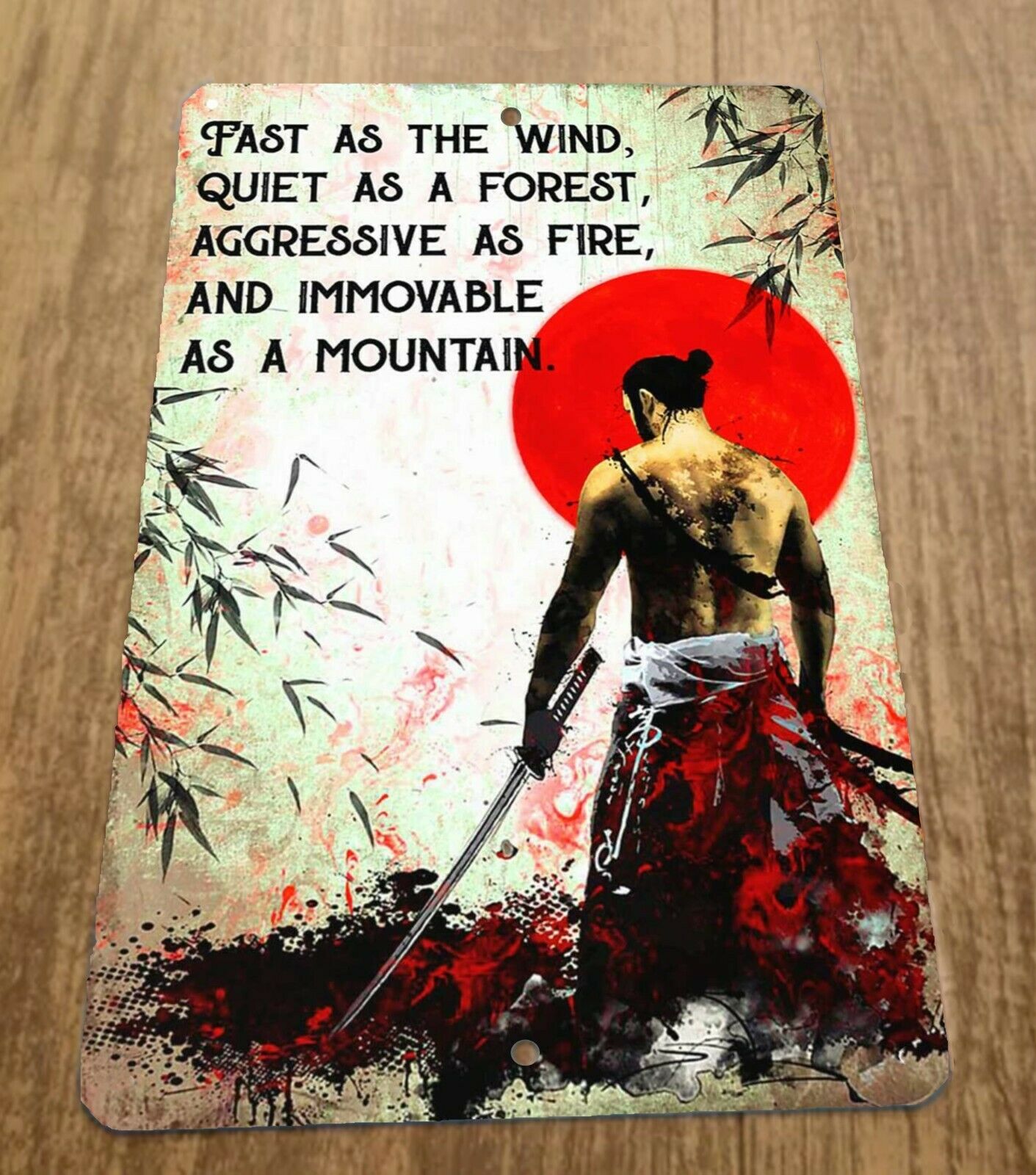 Samurai Ninja Fast as The Wind 8x12 Metal Wall Sign Misc Poster