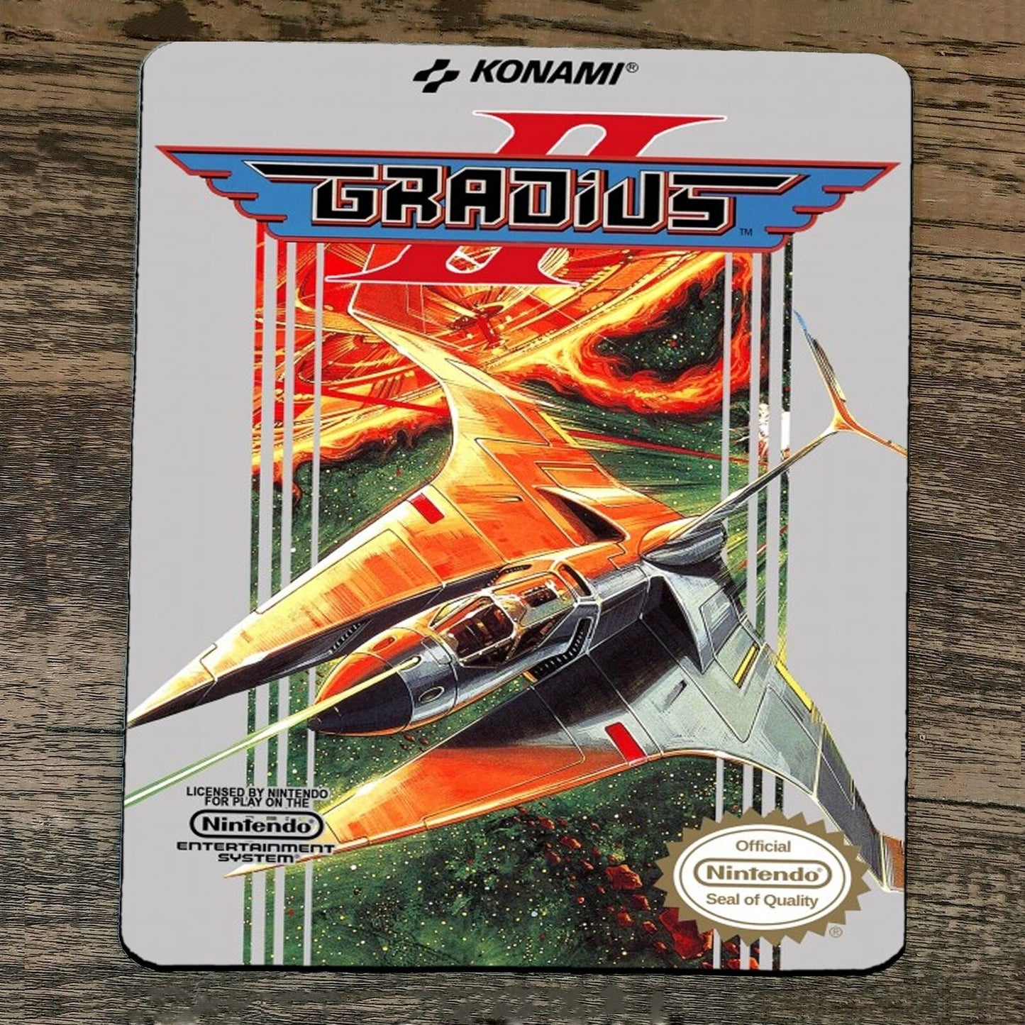 Mouse Pad Gradius II 2 Classic Arcade Video Game NES Box Cover