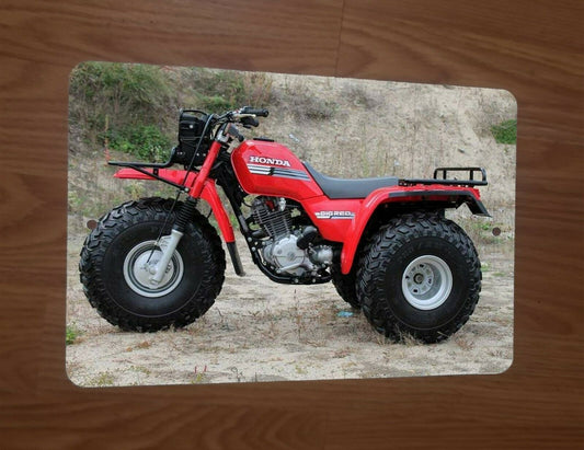 1987 Honda Big Red 3 Wheeler Motorcycle ATV Bike 8x12 Metal Wall Sign Garage Poster