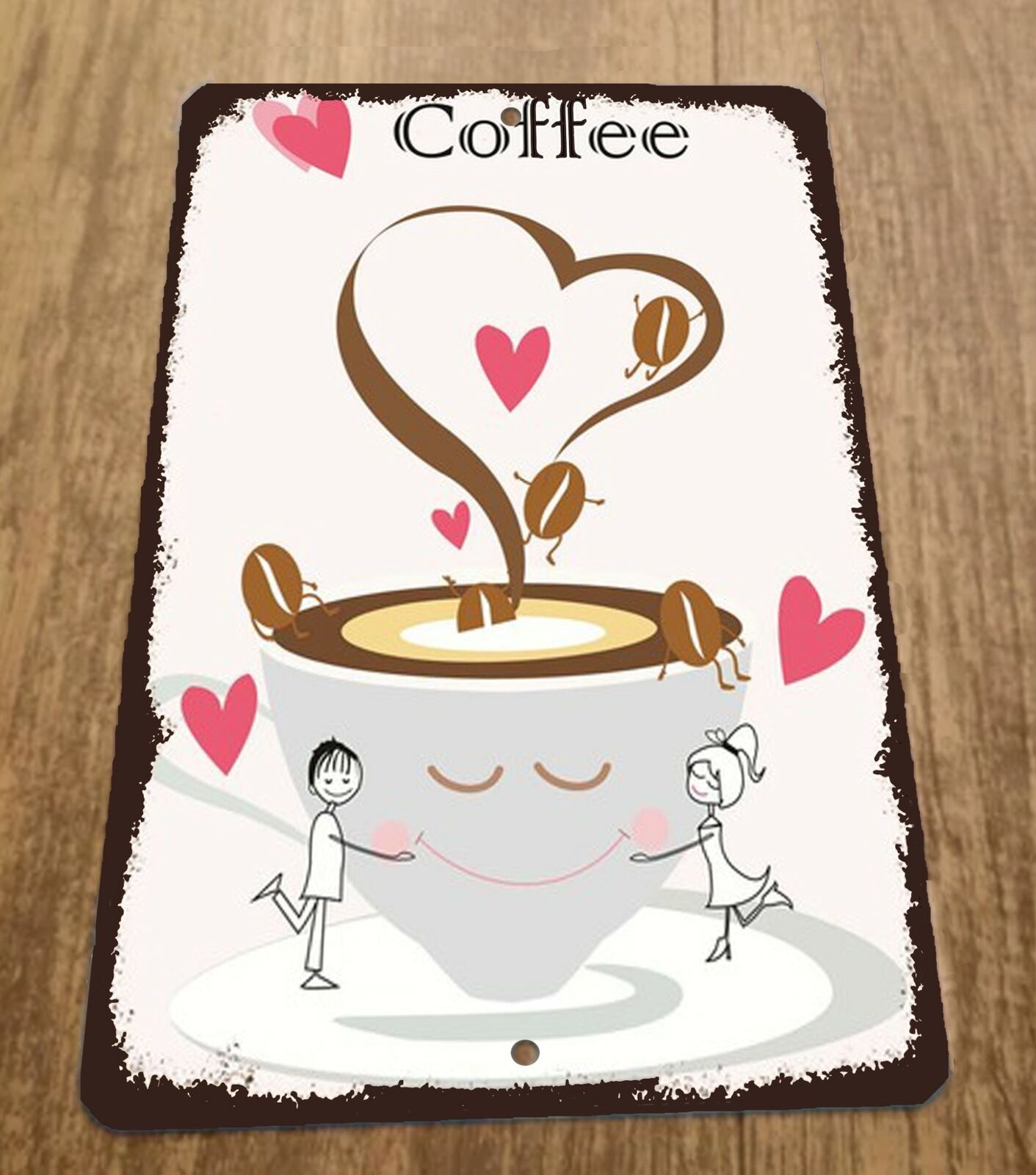 Love Coffee 8x12 Metal Wall Kitchen Bar Sign