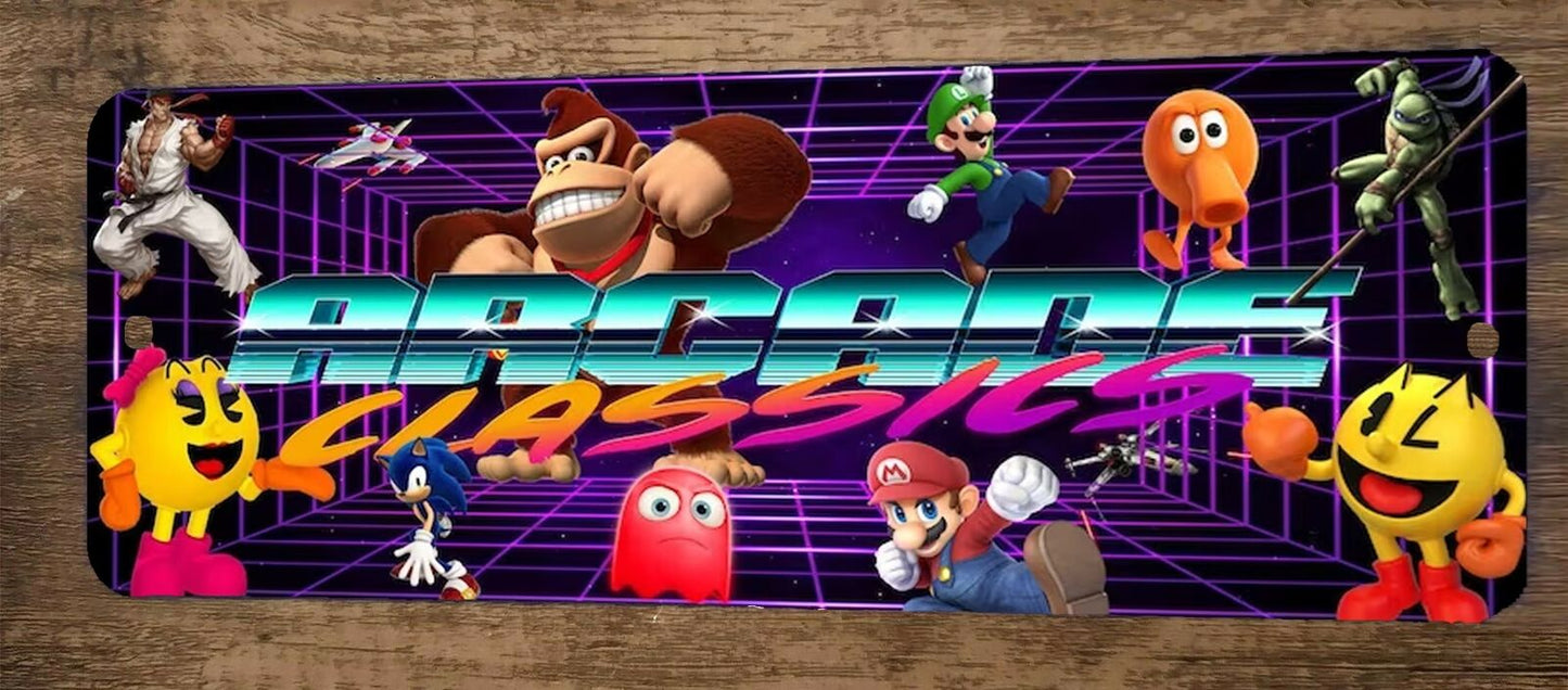 Arcade Classics 4x12 Metal Wall Video Game Sign #1