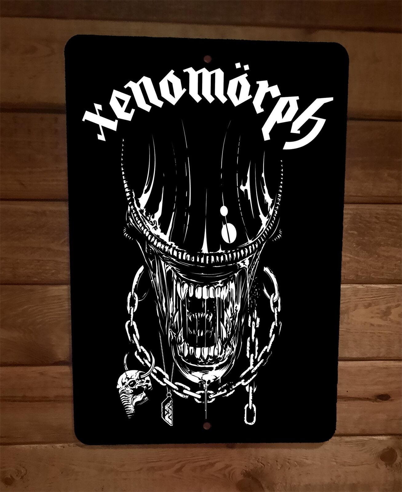 Xenomorph Alien Motorhead Parody 8x12 Metal Wall Sign