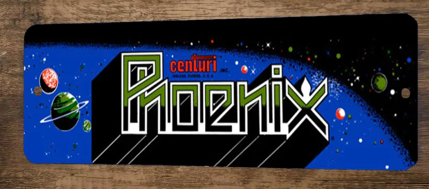 Phoenix Arcade 4x12 Metal Wall Video Game Marquee Banner Sign