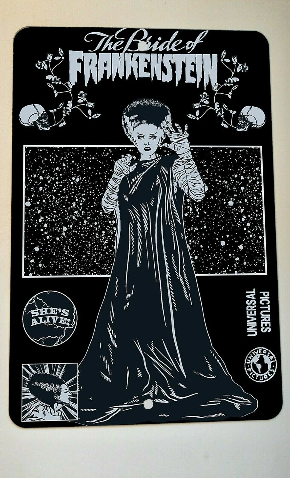 The Bride of Frankenstein Movie Poster Art 8x12 Metal Wall Sign