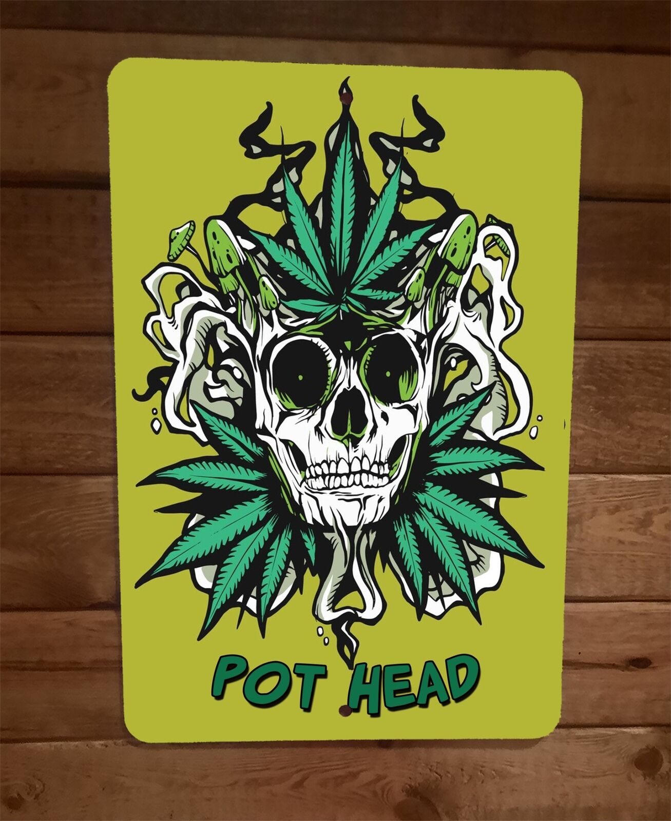 Pot Head 420 Mary Jane8x12 Metal Wall Sign