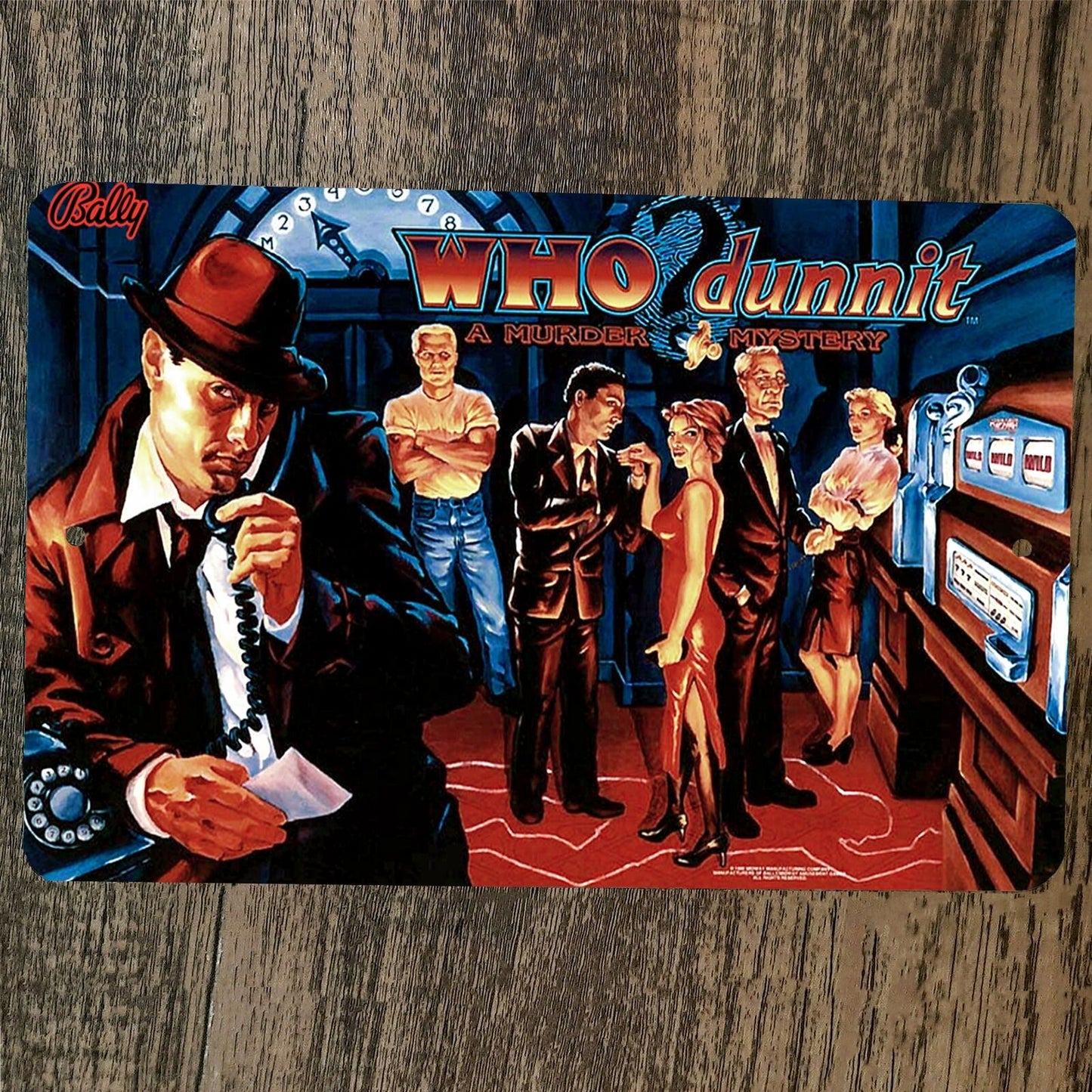 Who Dunnit Murder Mystery Arcade Video Game 8x12 Metal Wall Sign Poster