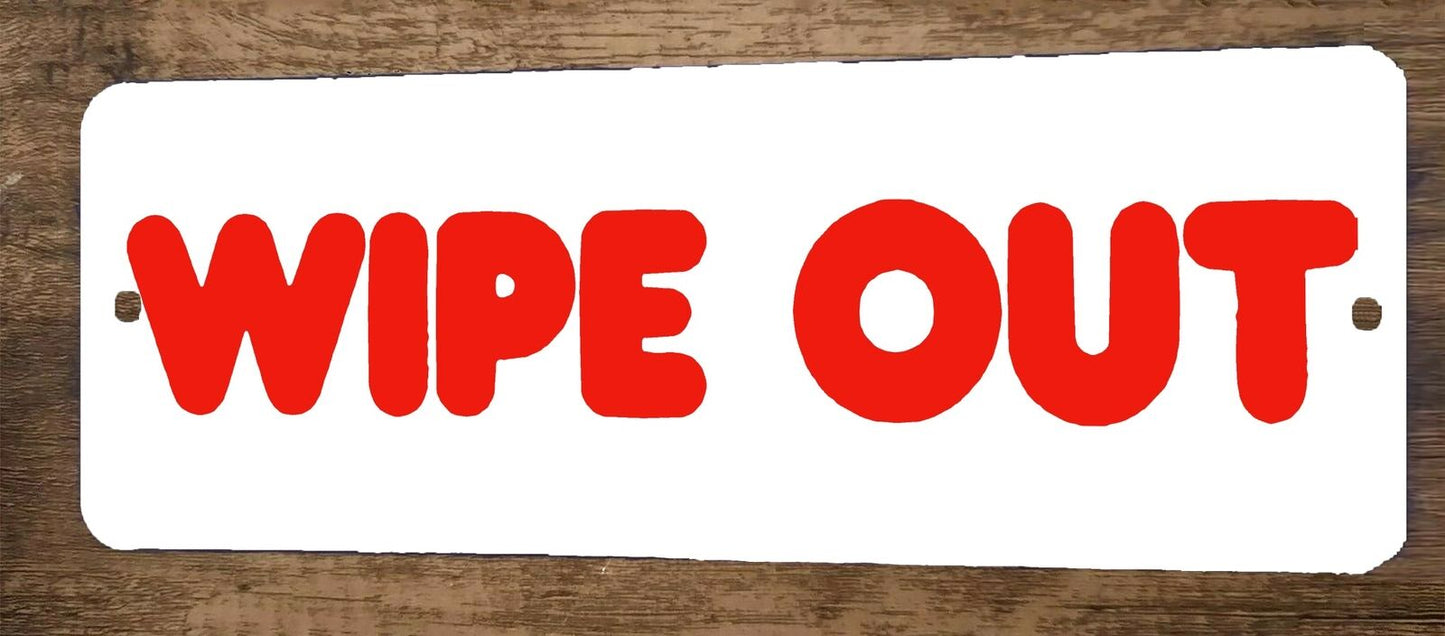 Wipe Out Arcade Video Game 4x12 Metal Wall Marquee Banner Sign Poster