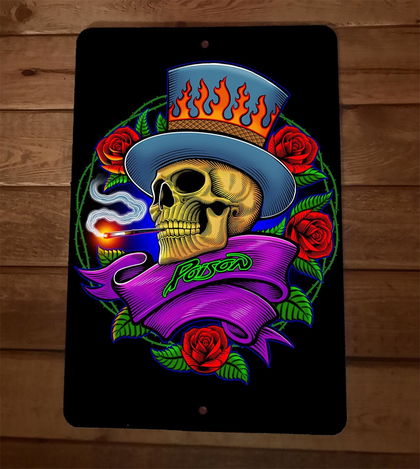 Poison Skull 8x12 Metal Wall Sign Poster Music Artist Group