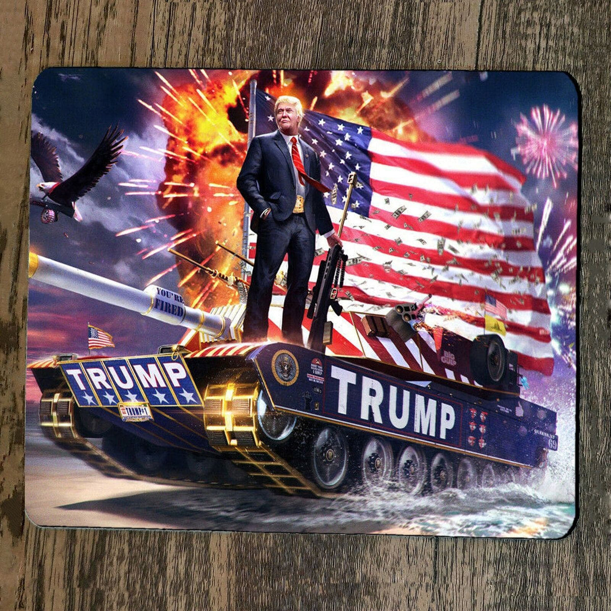 Donald Trump Tank Sublimated Mouse Pad, 7.75 x 9.25 inches, 2.5mm Thick, High-Quality Gaming and Computer Accessory
