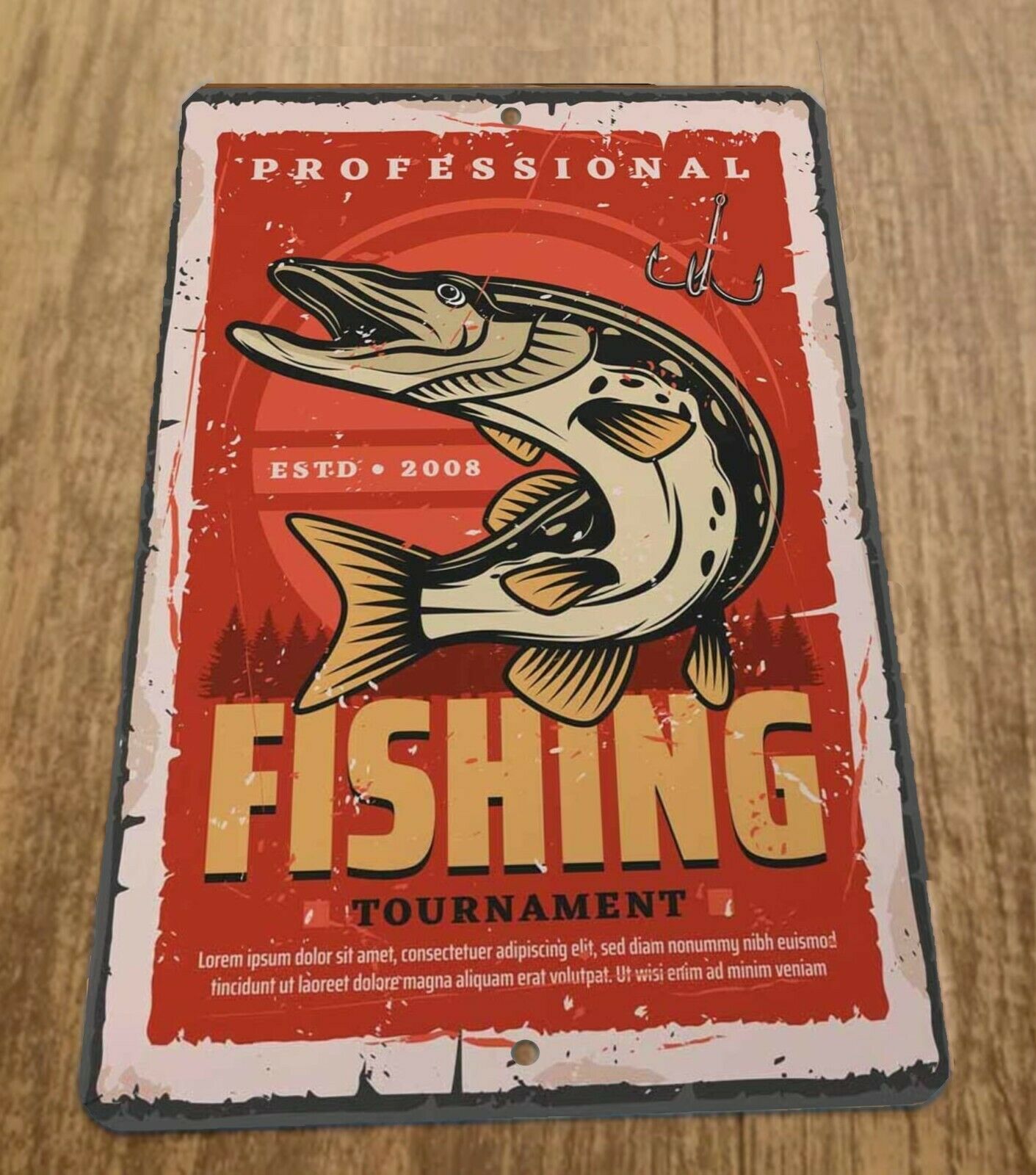 Professional Fishing Tournament Ad 8x12 Metal Wall Sign Great Outdoors
