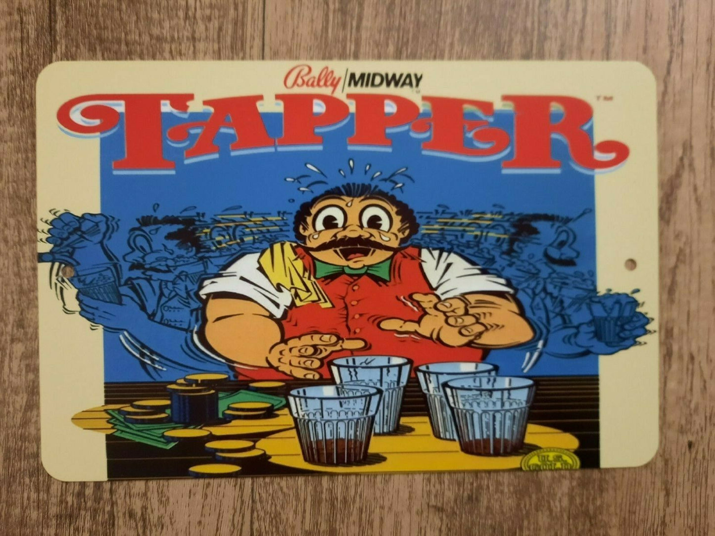 Tapper Classic Arcade Video Game 8x12 Metal Wall Sign