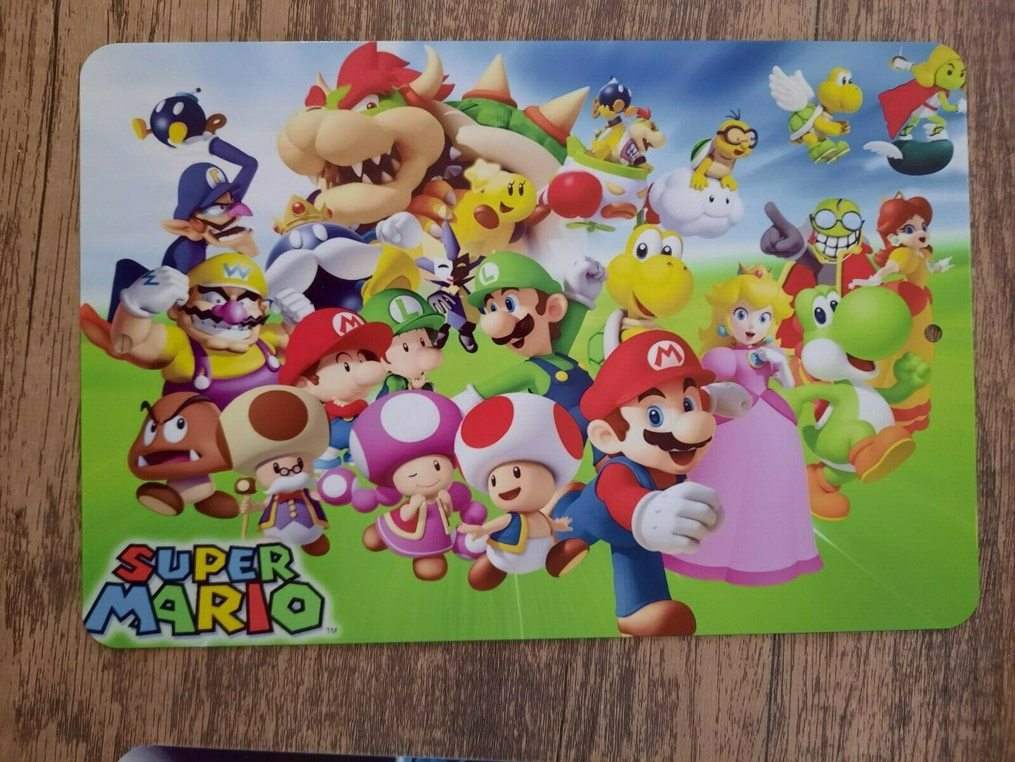 Super Mario and Gang 8x12 Metal Wall Sign #2 Retro 80s