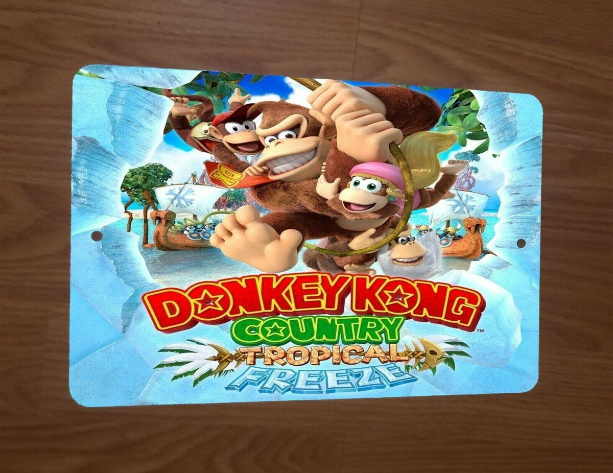 Donkey Kong Country Tropical Freeze 8x12-Inch Metal Wall Sign Arcade Video Game