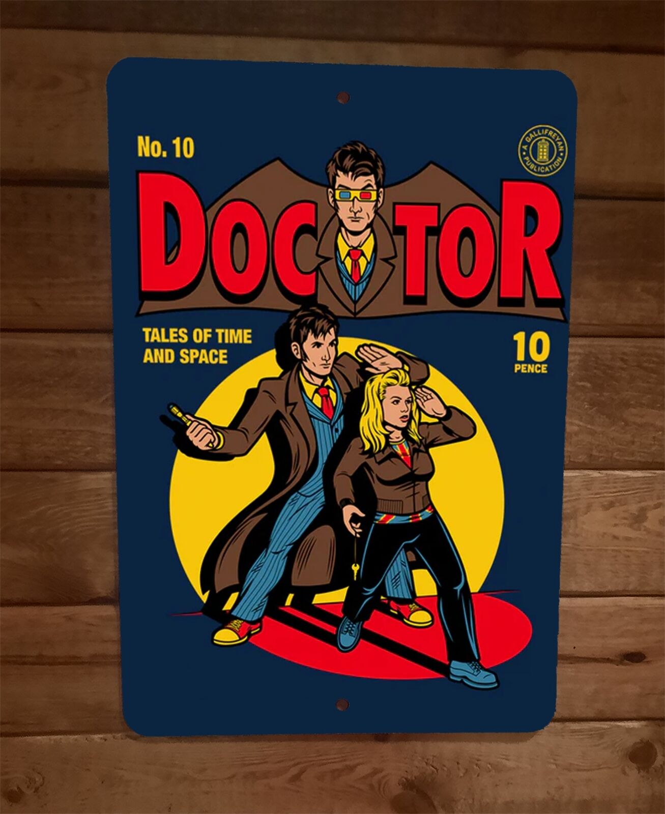 Doctor Who Comics No 10 Parody 8x12 Metal Wall Sign