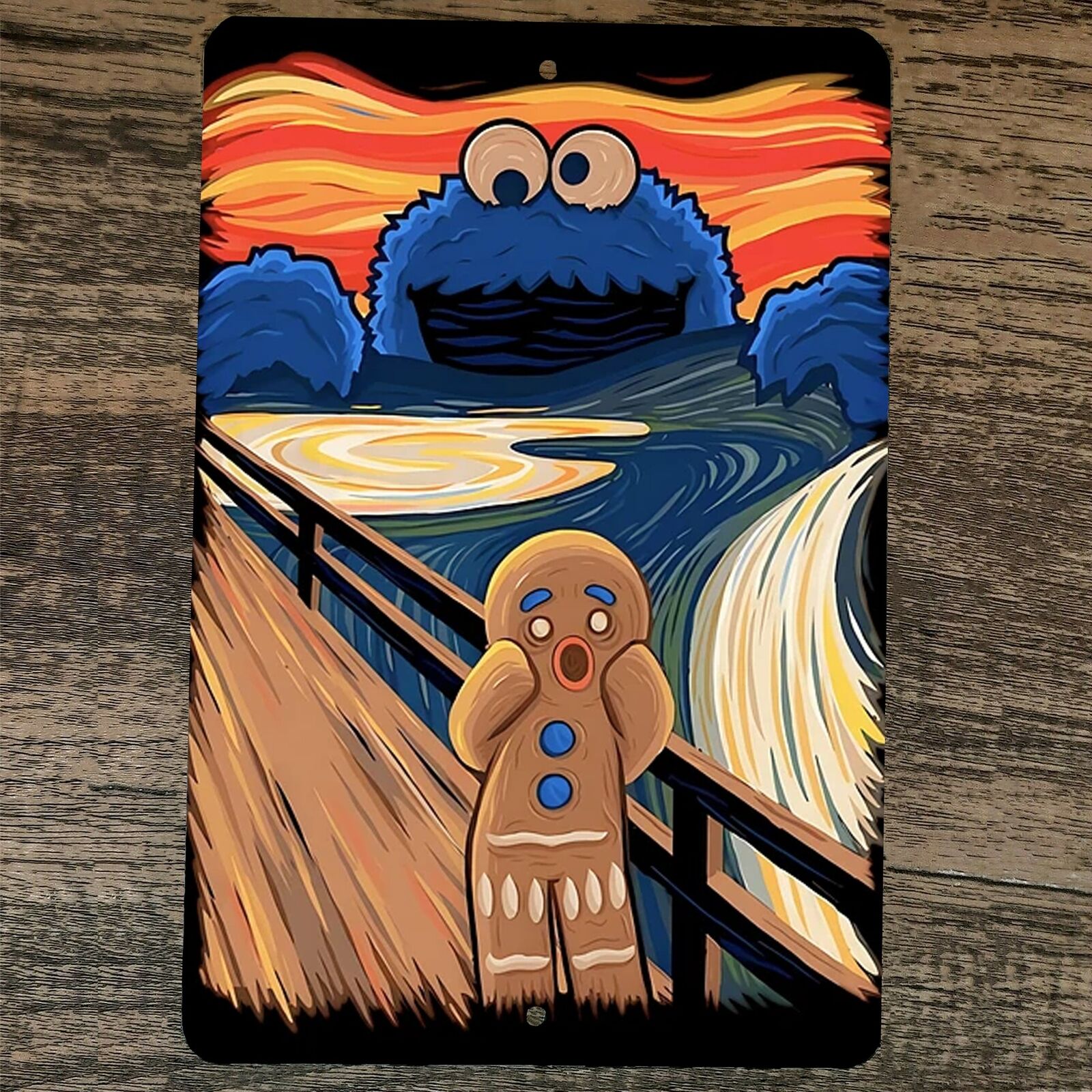 cookie monsters only neon sign The Gingerbread Cookie Monster 8x12 Metal Wall Sign – Sign Junky