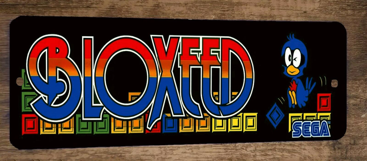 Bloxed Arcade Video Game 4x12 Metal Wall Sign Marquee Banner Poster