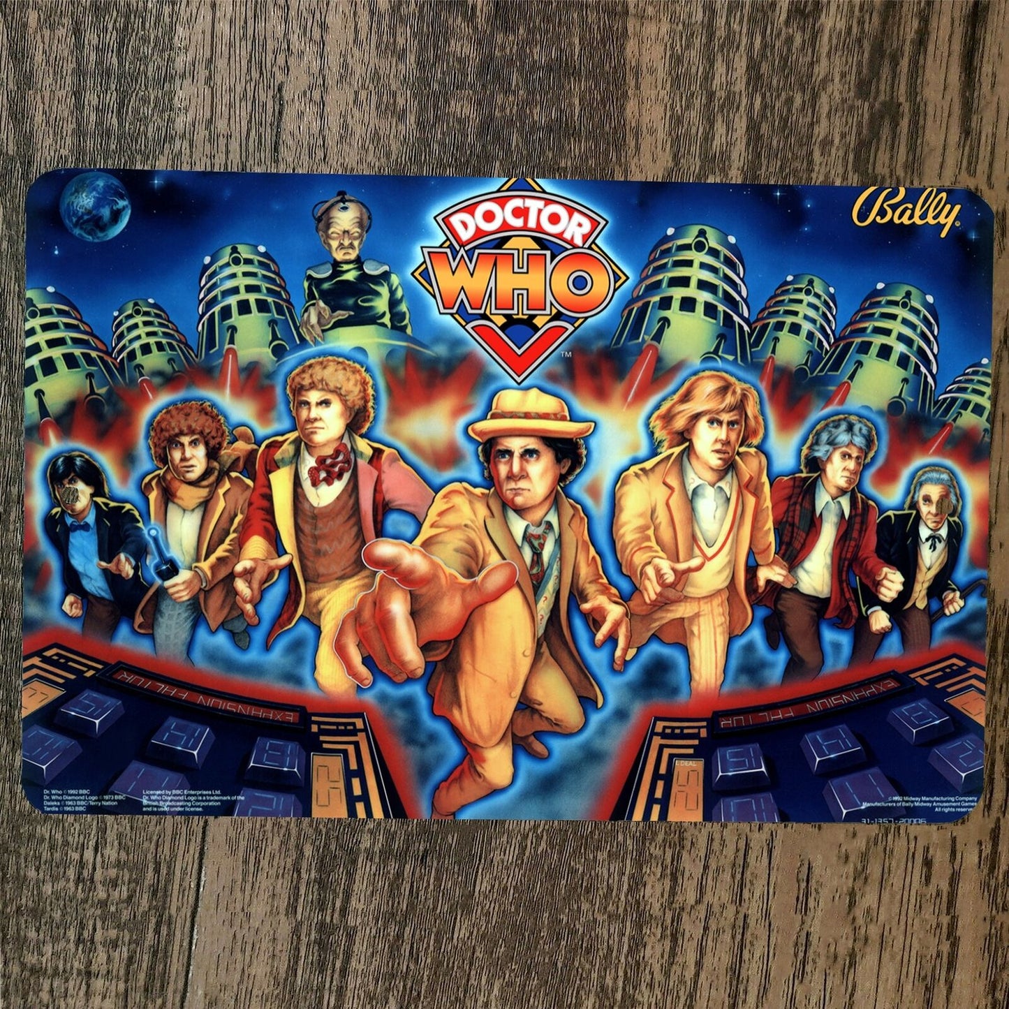 Doctor Who Arcade 8x12 Metal Wall Video Game Sign