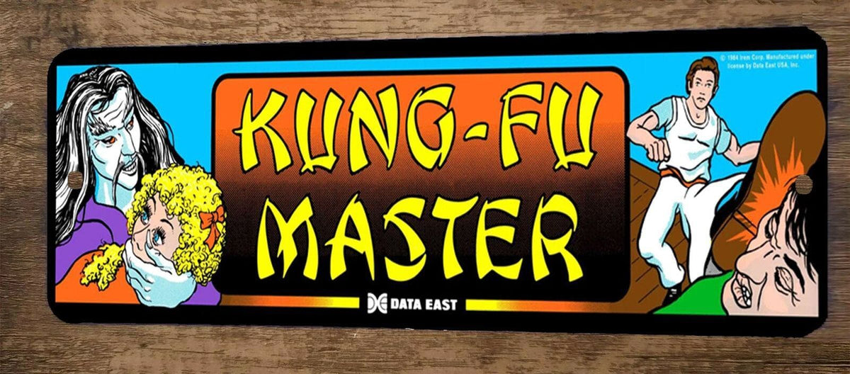 Kung Fu Master Arcade 4x12 Inch Metal Wall Video Game Marquee Banner Sign