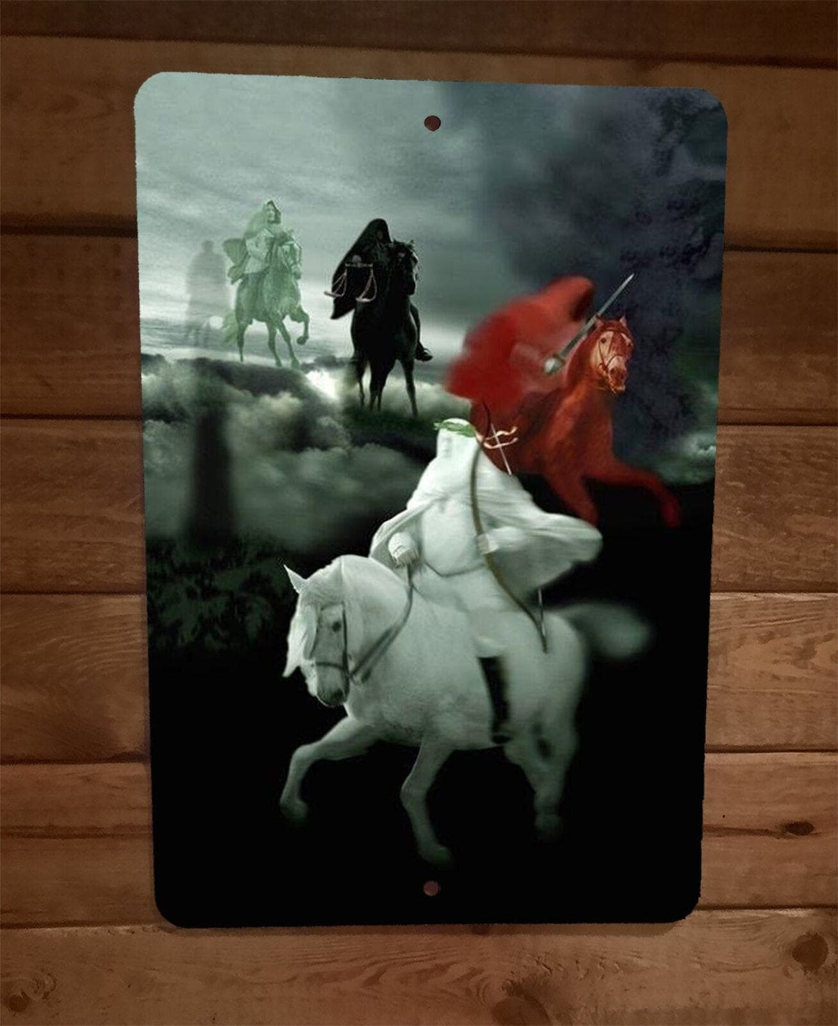 4 Horsemen Photo 8x12 Metal Wall Sign Conquest War Famine Death