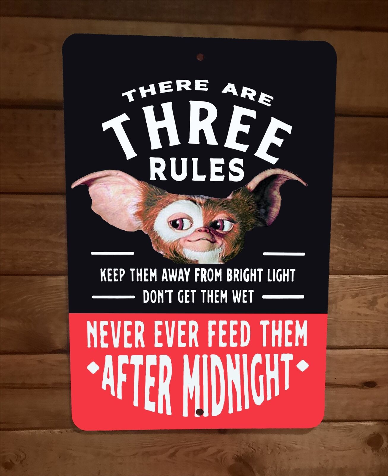 3 Gremlins Rules Bright Light No Water Never Feed After Midnight 8x12 –  Sign Junky