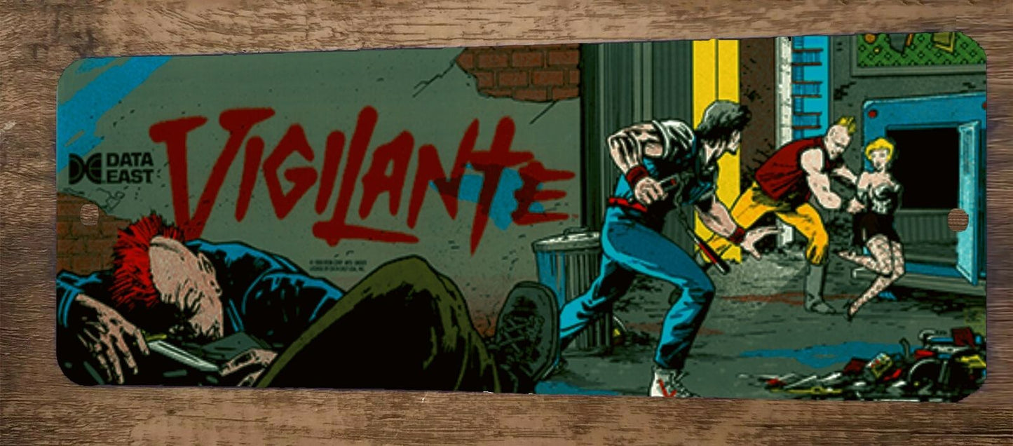 Vigilante Arcade 4x12 Metal Wall Video Game Marquee Banner Sign