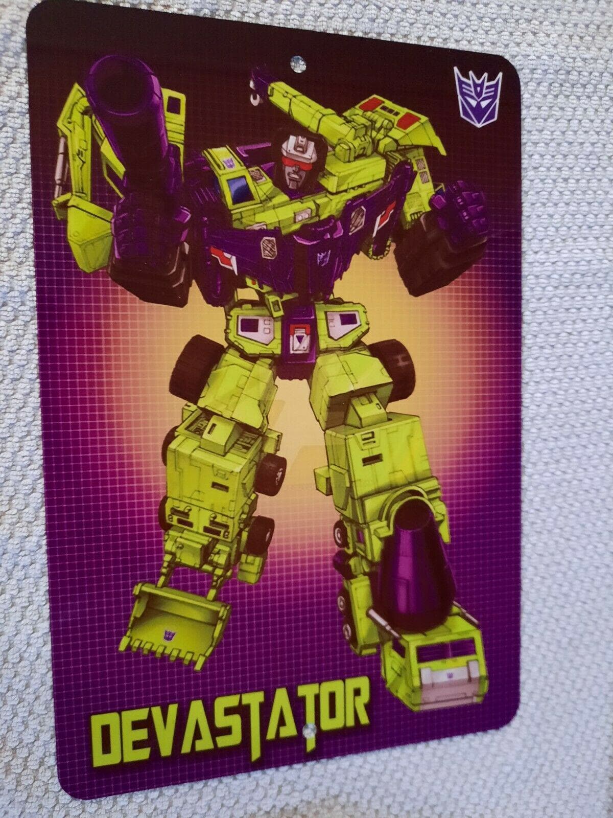 Transformers Devastator Decepticon 8x12 Metal Wall Sign