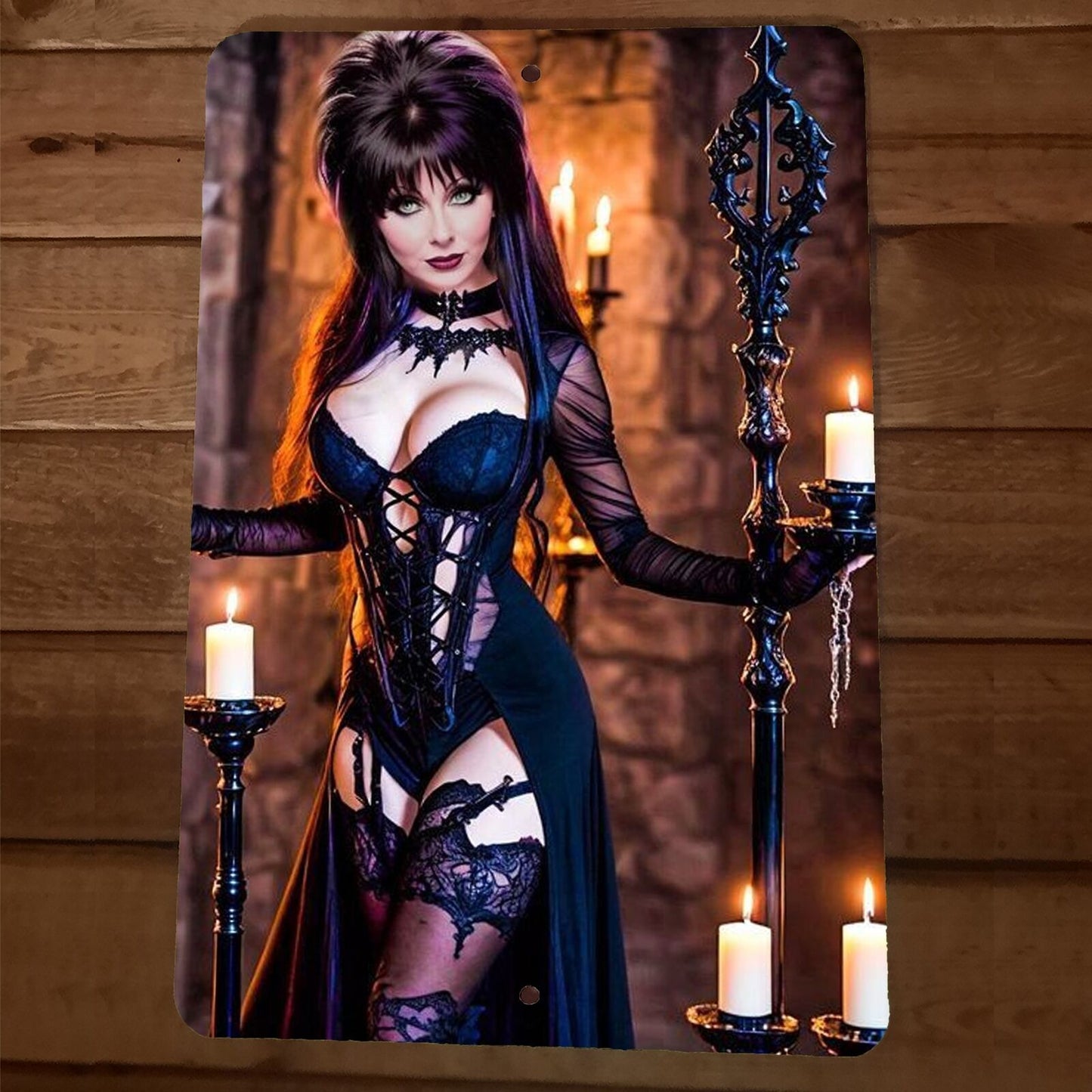 Elvira Candles 8x12 Metal Wall Sign