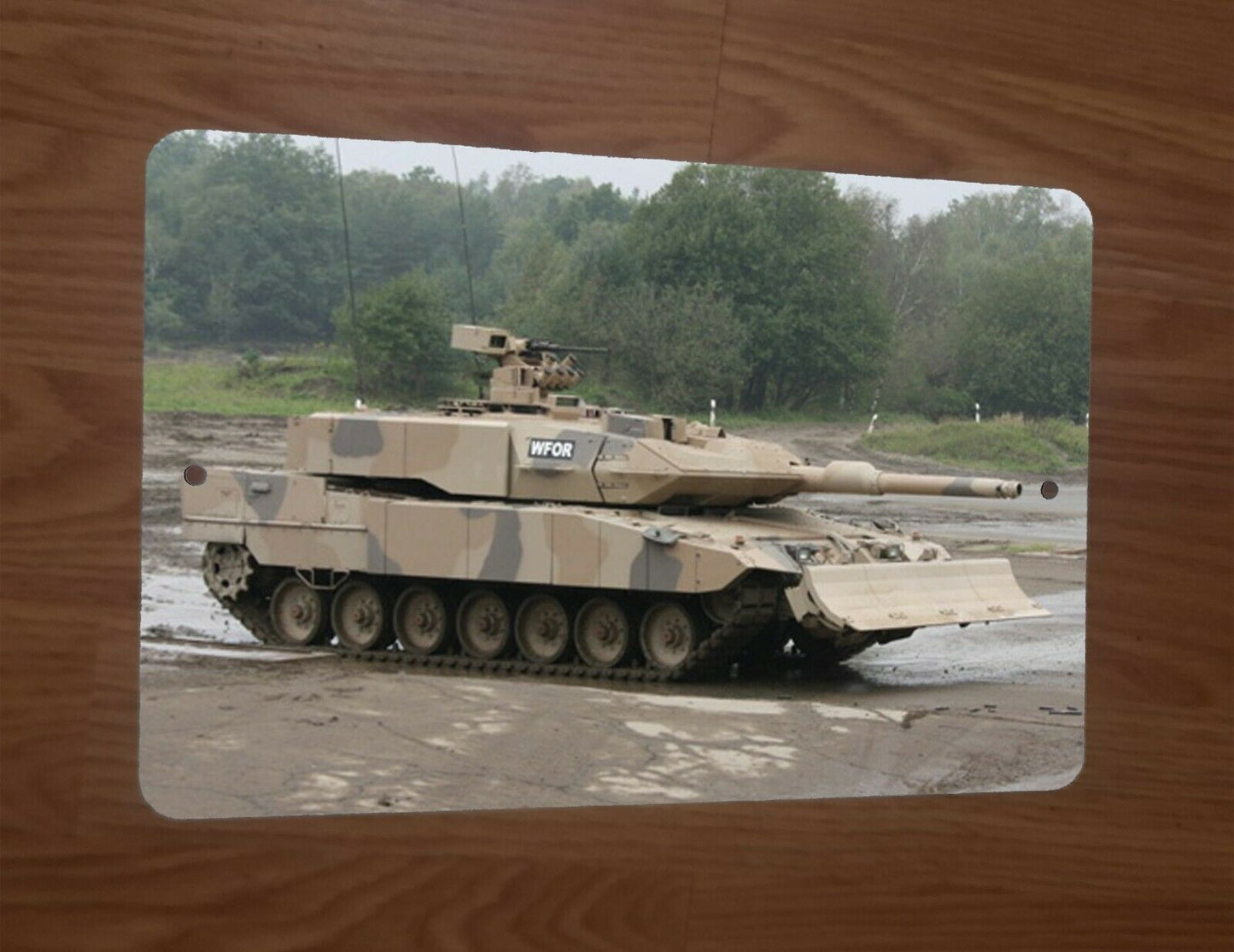 German Leopard 2A7 Tank Military Photo 8x12 Metal Wall Sign