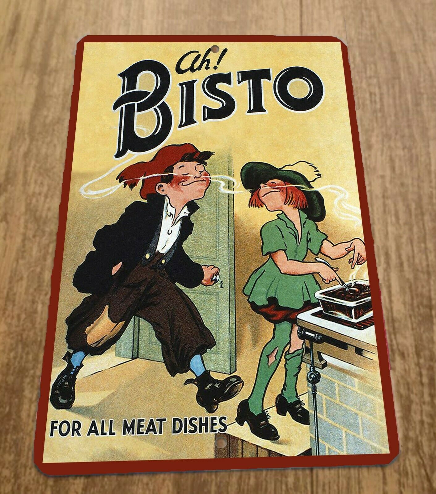 Ah Bisto For All Meat Dishes 8x12 Metal Wall Vintage Misc Poster Sign