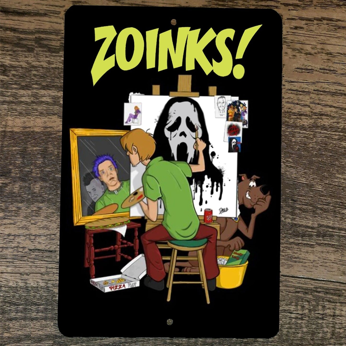 Zoinks Scooby Doo Prank on Shaggy 8x12 Metal Wall Sign