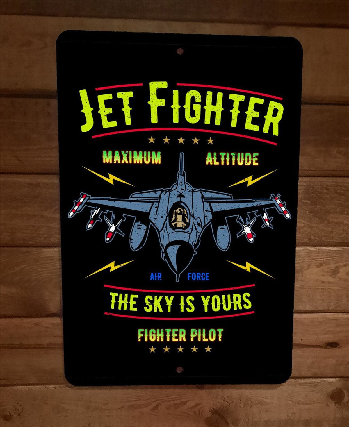 Jet Fighter Air Force "The Sky is Yours" Military 8x12 Metal Wall Sign Poster