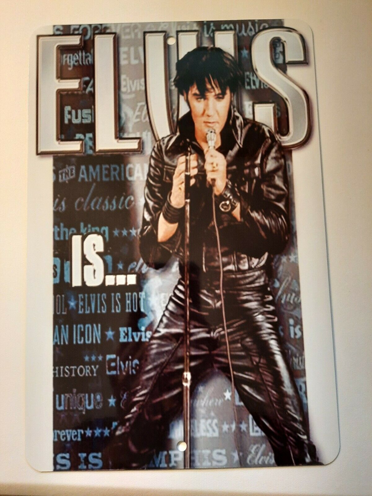 ELVIS IS... 8x12 Aluminum Metal Wall Garage Man Cave Sign Music